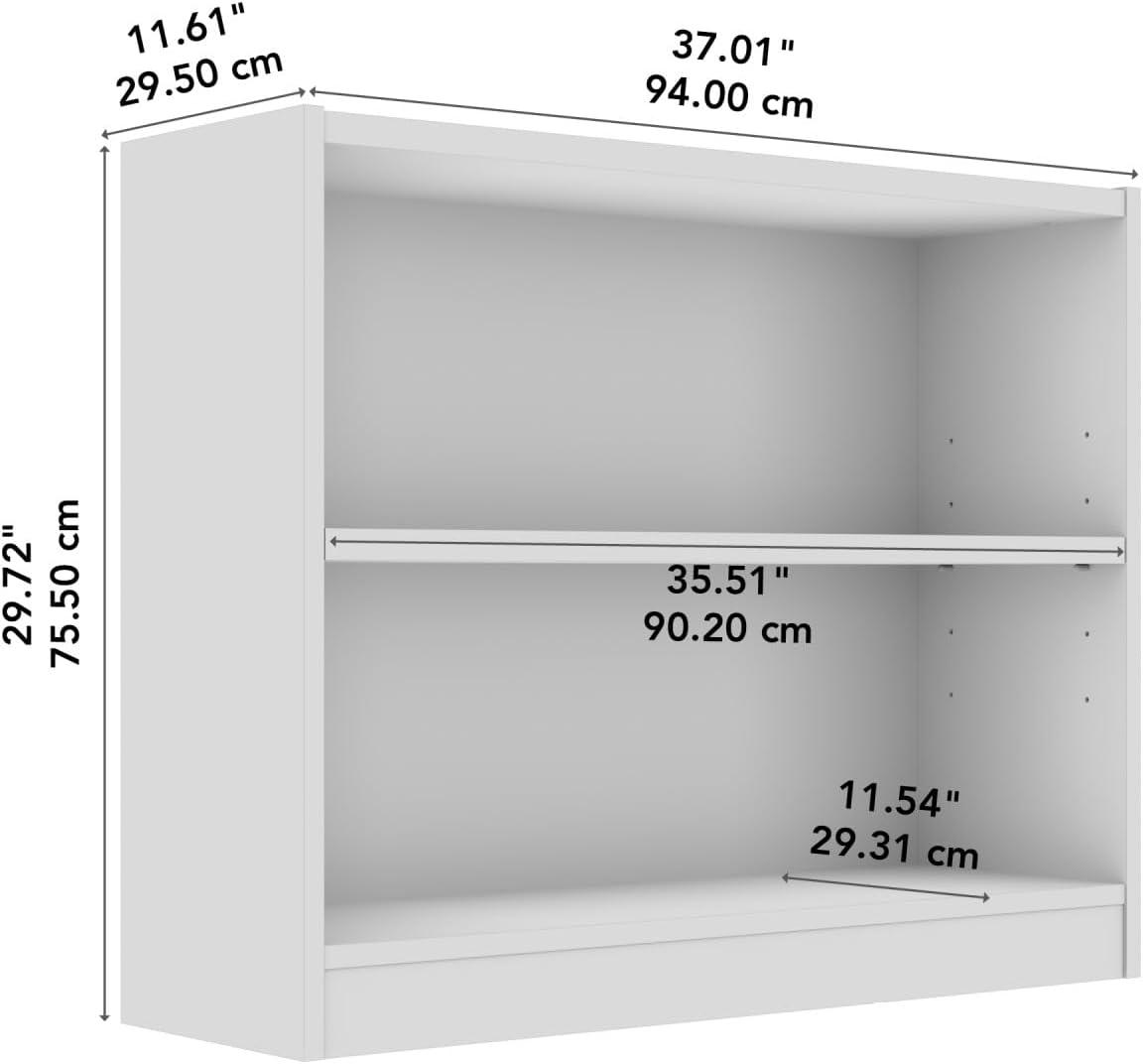 Universal Small 2 Shelf Bookcase in Natural Elm - Engineered Wood