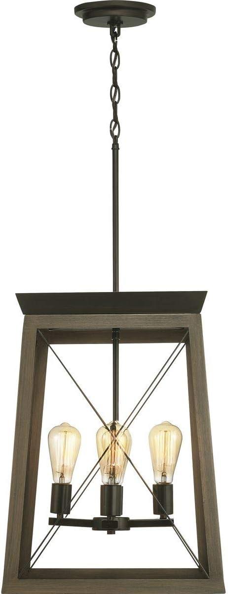 Progress Lighting Briarwood 4-Light Foyer Pendant, Antique Bronze Finish, Vintage-Style Bulbs, Steel Material