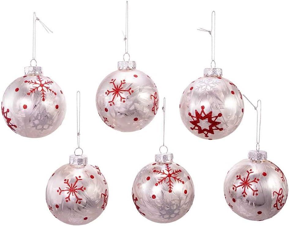 Glass Christmas Ball Ornament (Set of 6)