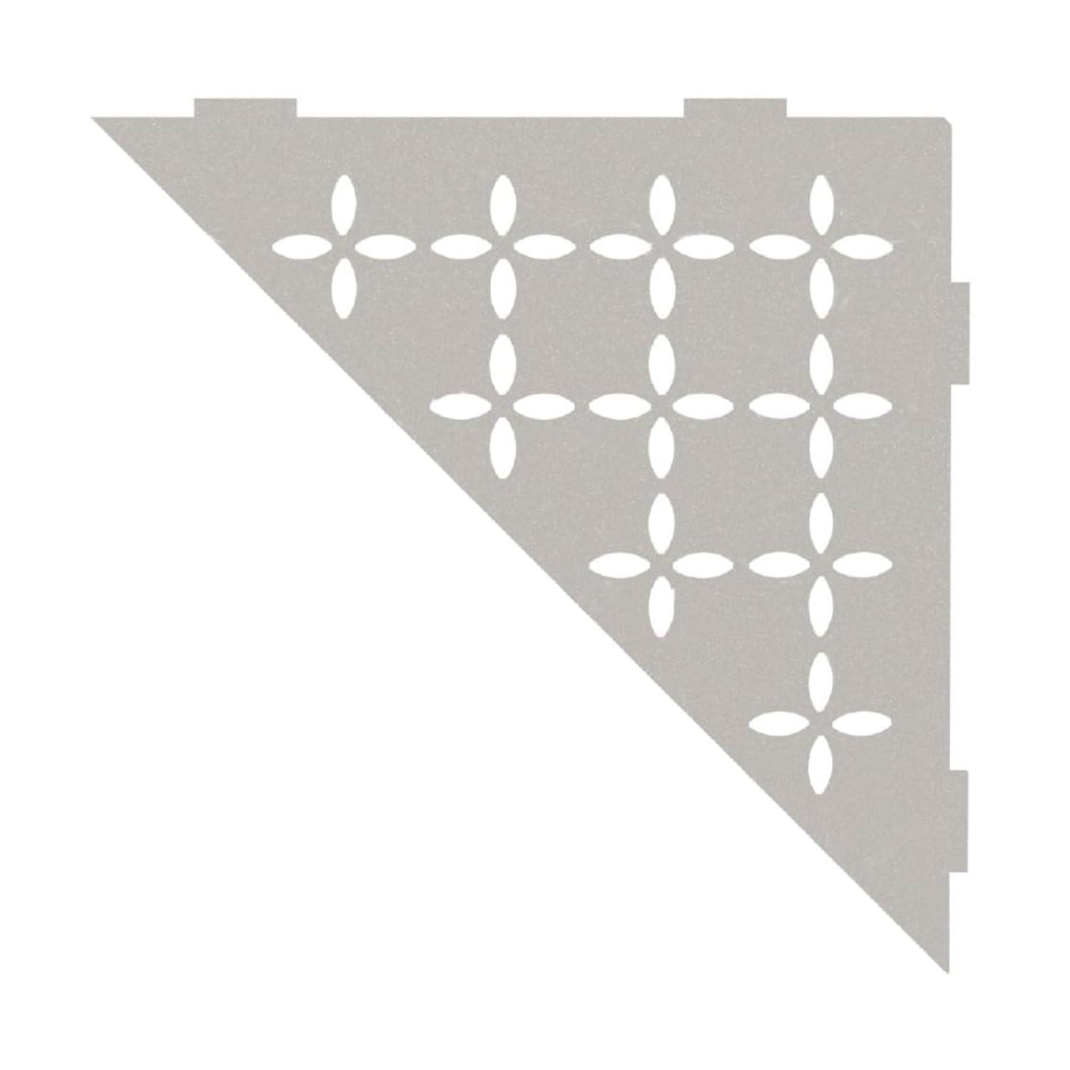 Floral Greige Aluminum Triangular Corner Shelf