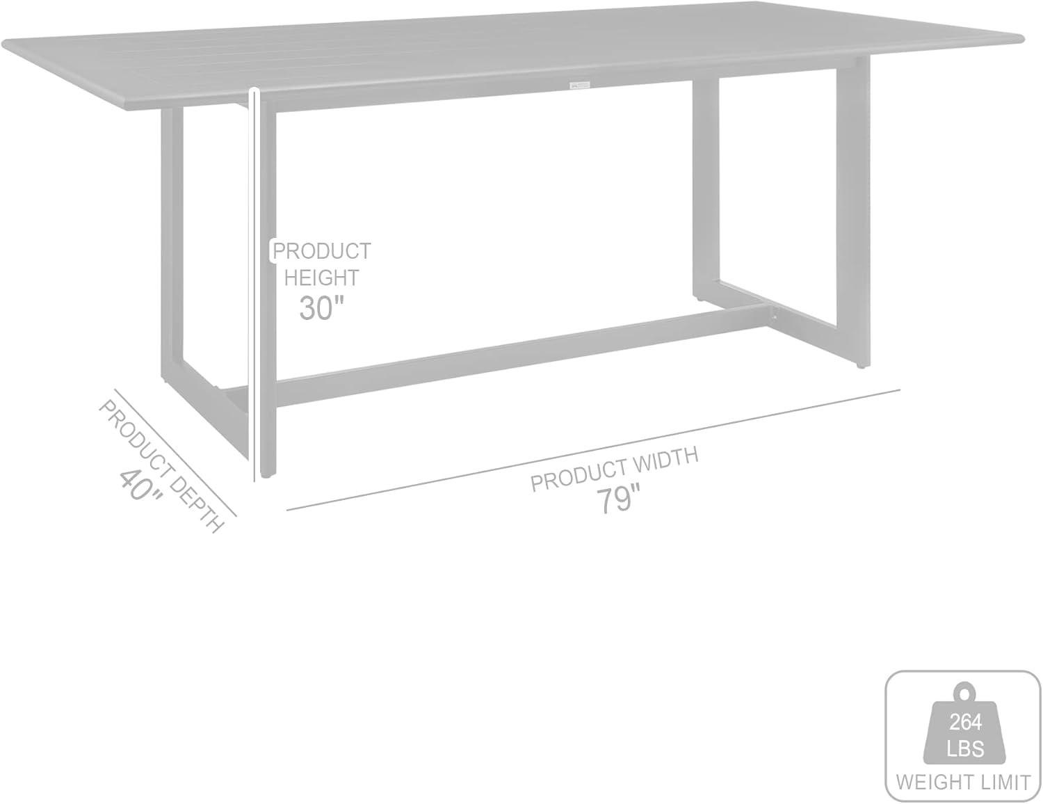 Grand Black Aluminum Rectangular Outdoor Dining Table