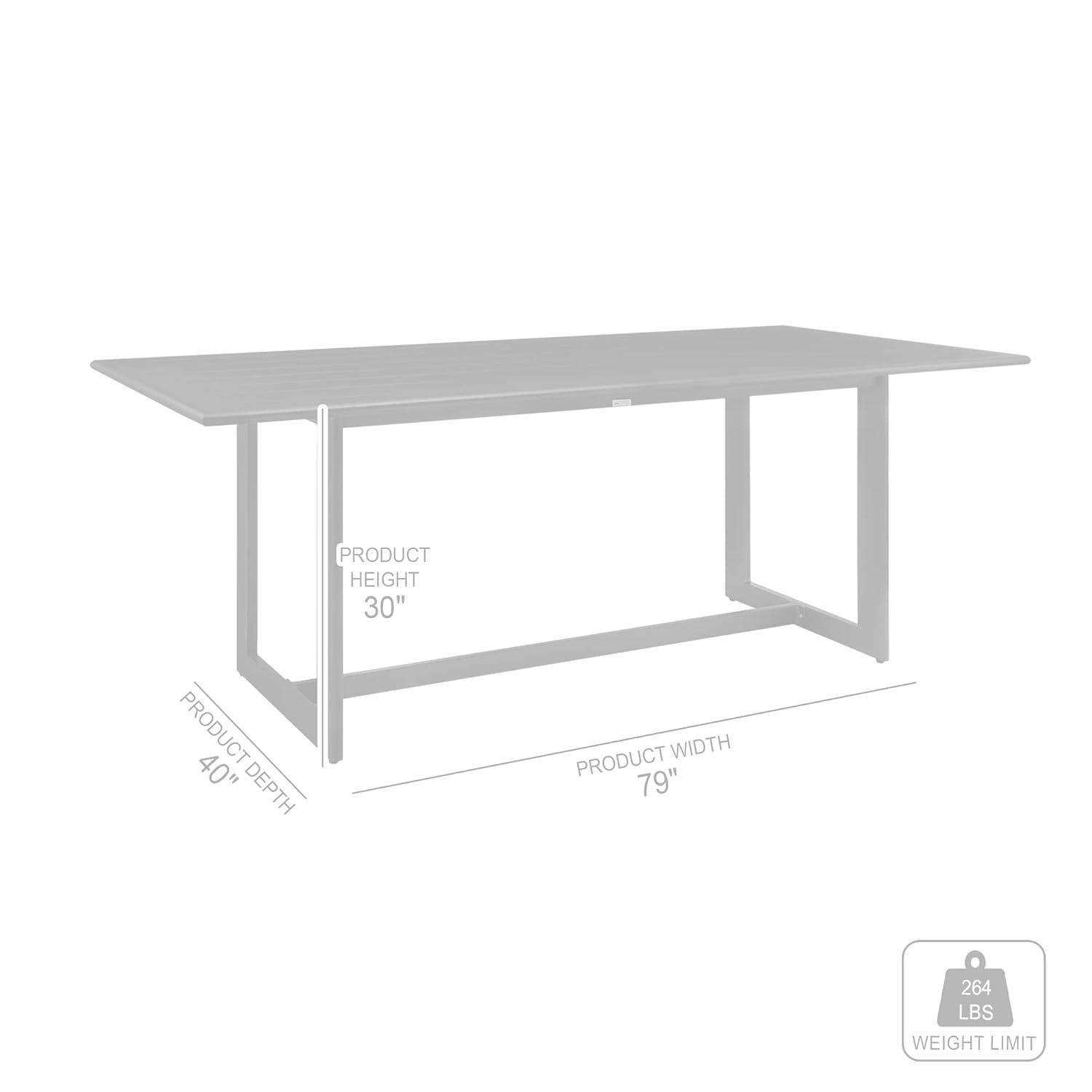 Grand Outdoor Patio Dining Table in Aluminum