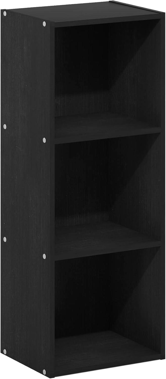 Sleek Blackwood 3-Tier Freestanding Open Cube Shelf