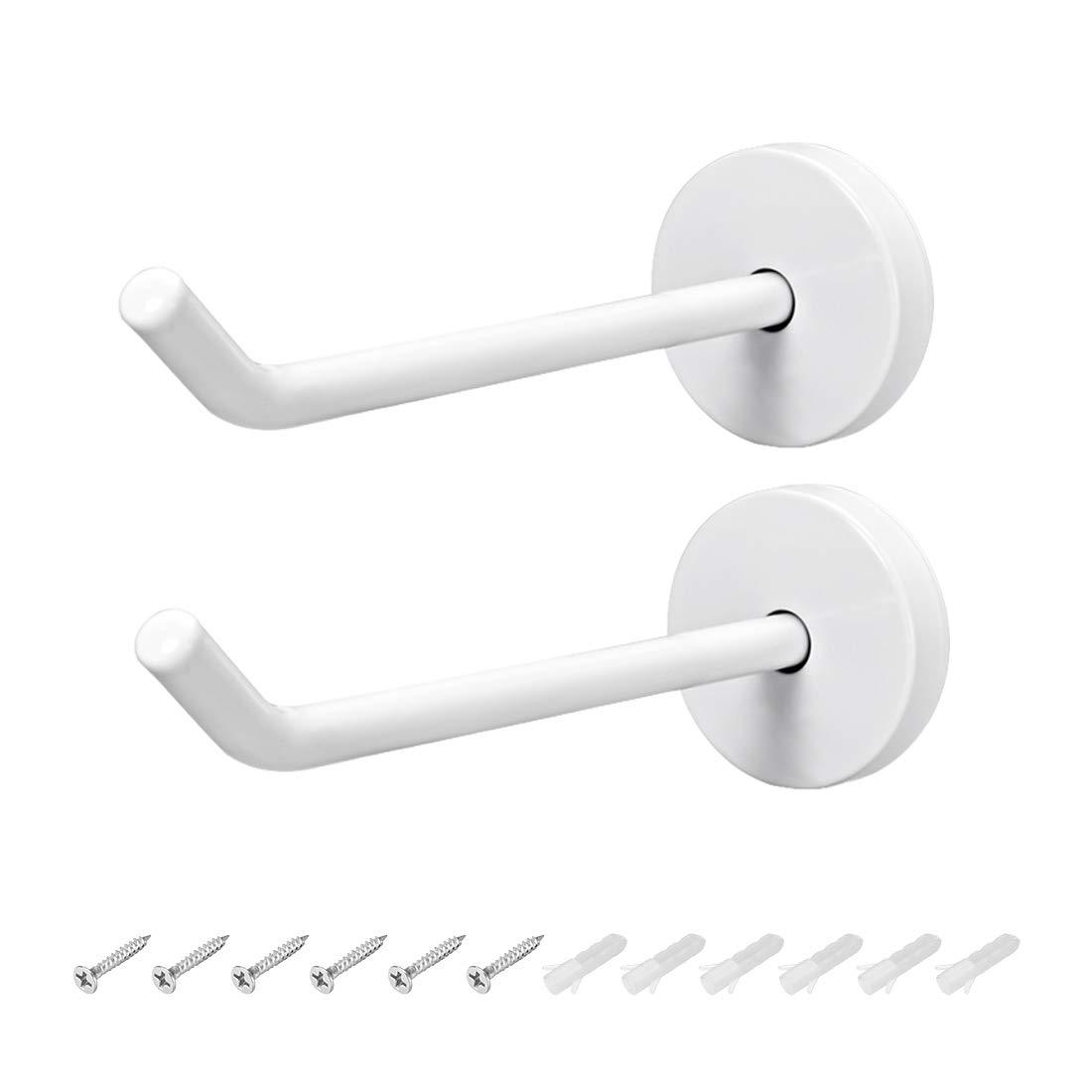 Polished Stainless Steel Wall Mounted White Hooks Set