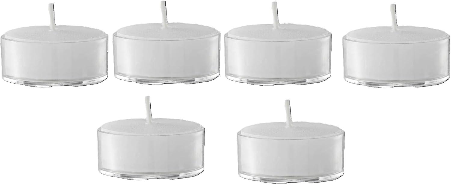 Clear Cup White Unscented Dripless Tealight Candles