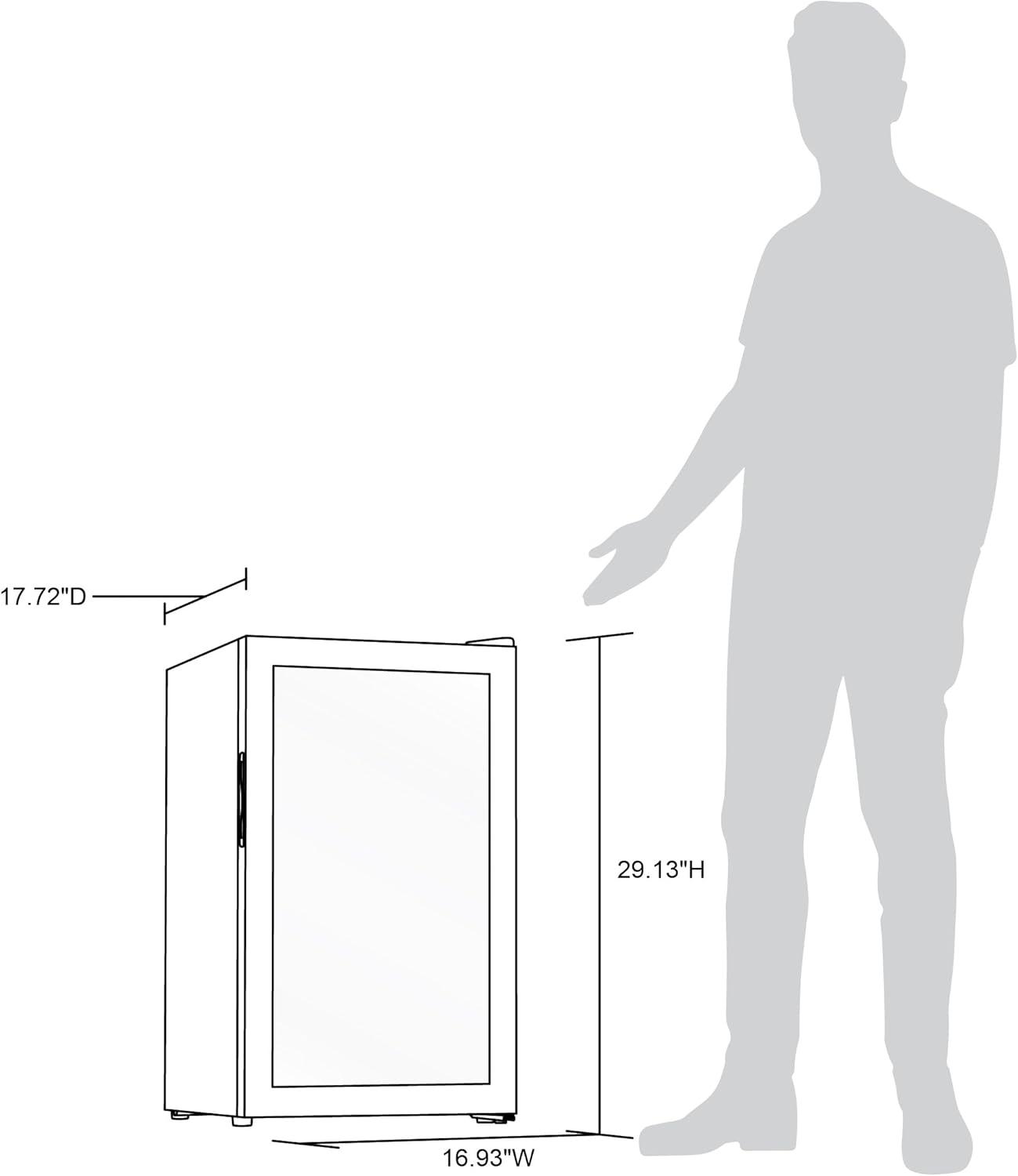 Newair 100 Can Beverage Fridge With Glass Door, Small Freestanding Mini Fridge In Stainless Steel