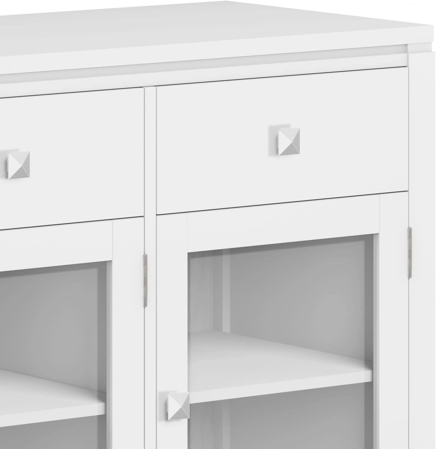 Cosmopolitan SOLID WOOD 54 inch Wide Contemporary Sideboard Buffet in White