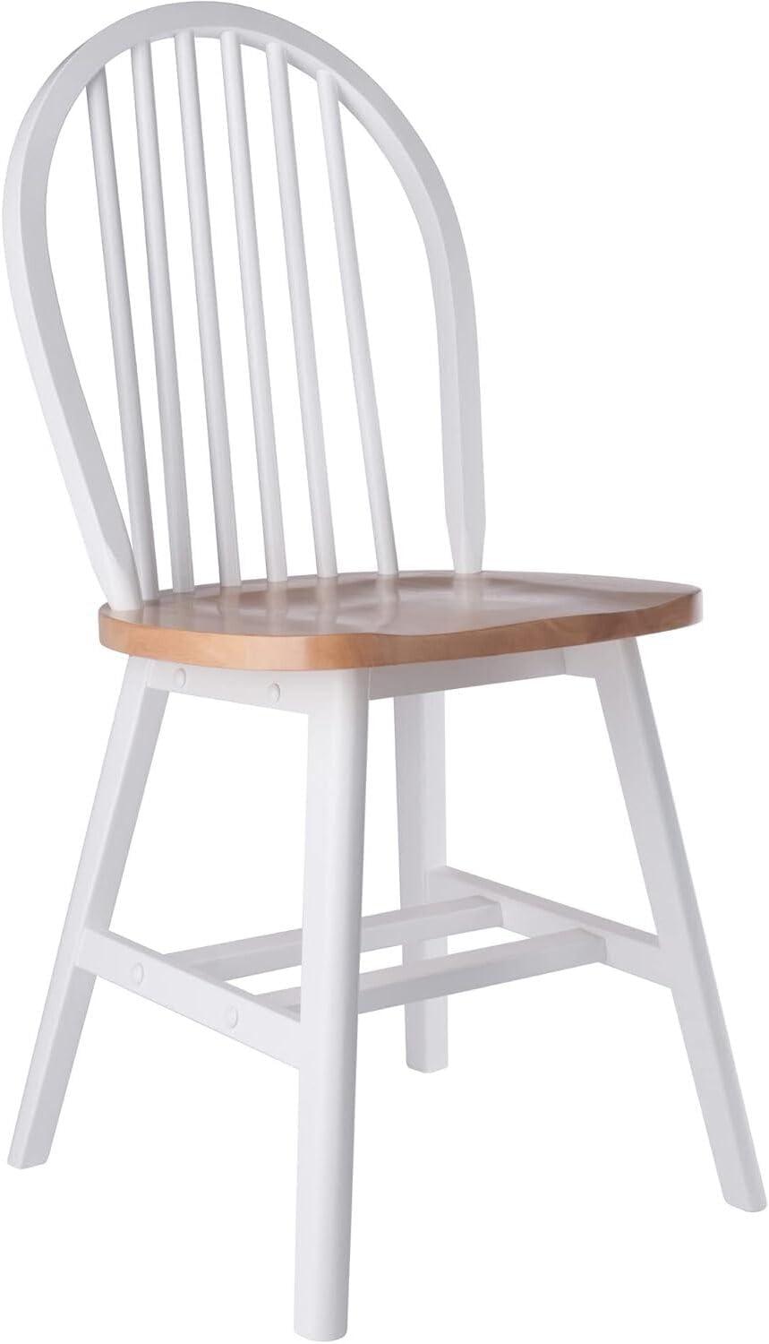 Winsome 2pc Windsor Chair Set Natural/White : Wood Frame, Spot Clean, Transitional Style, No Tools Assembly