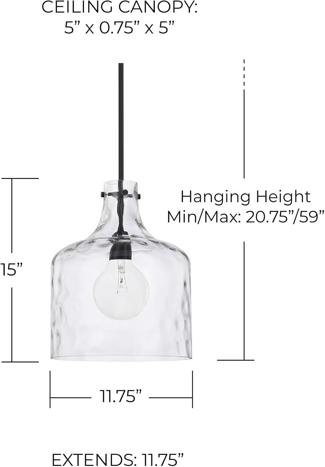 Capital Lighting 325717 1 Light 15" Tall Pendant - Black