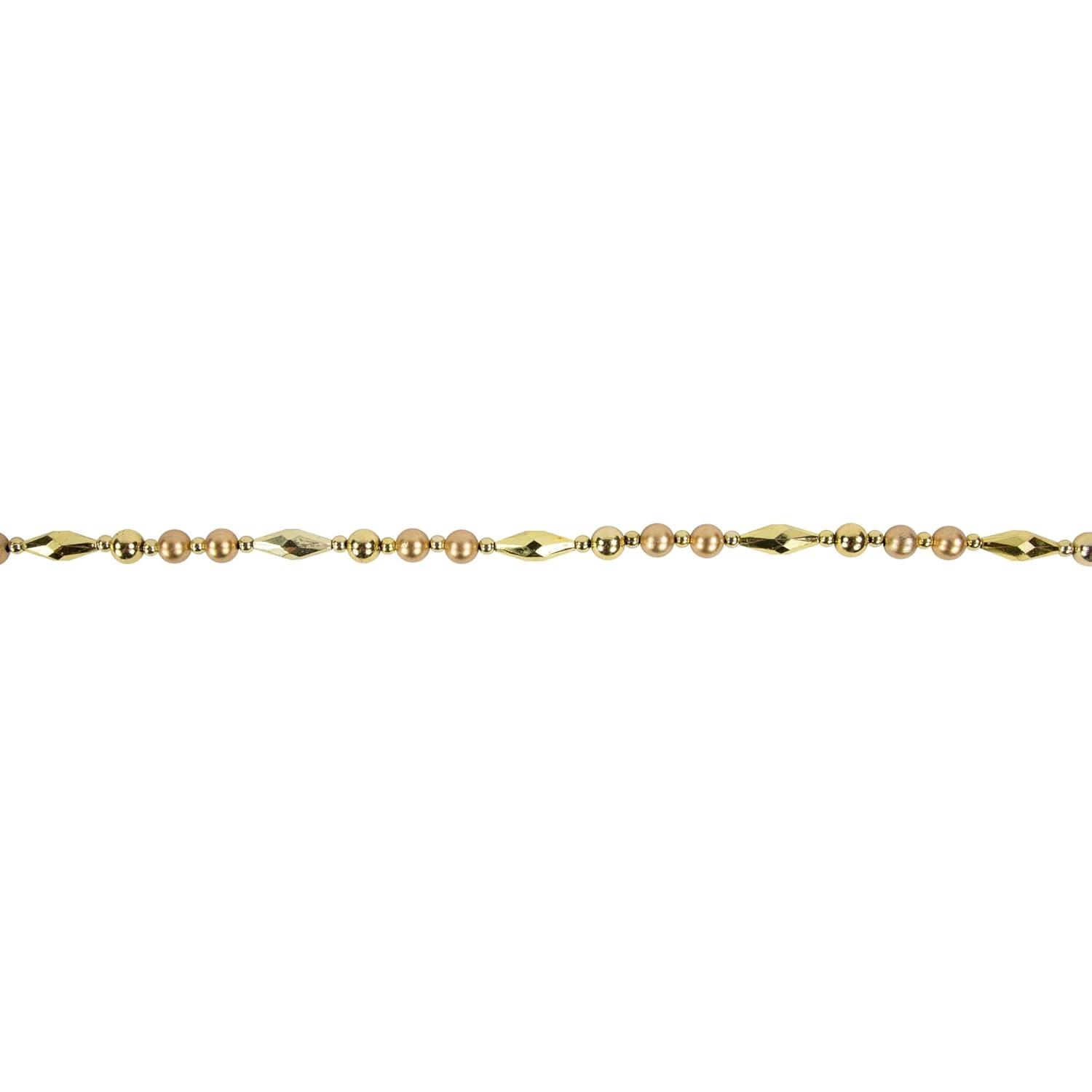 Northlight Seasonal 9' Shiny and Matte Gold Beaded Christmas Garland