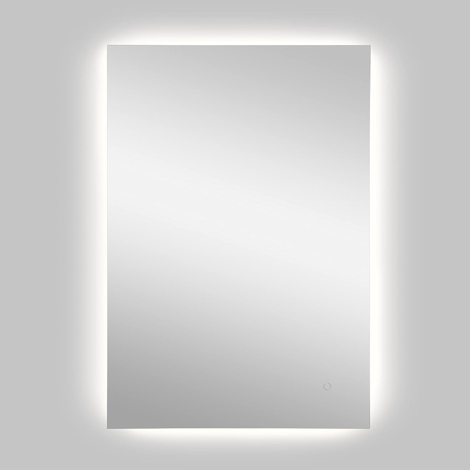 Nora 38" x 26" Rectangular Frameless Anti-Fog Aluminum Back-lit Tri-color LED Bathroom Vanity Mirror with Smart Touch Control - JONATHAN Y