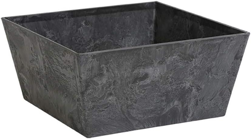 Drevy Ella Low Square Planter, 12-Inch, Black