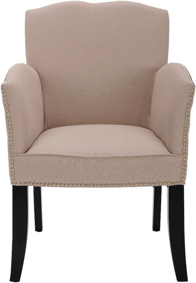 SAFAVIEH Rachel Arm Chair With Silver Nail Head Taupe