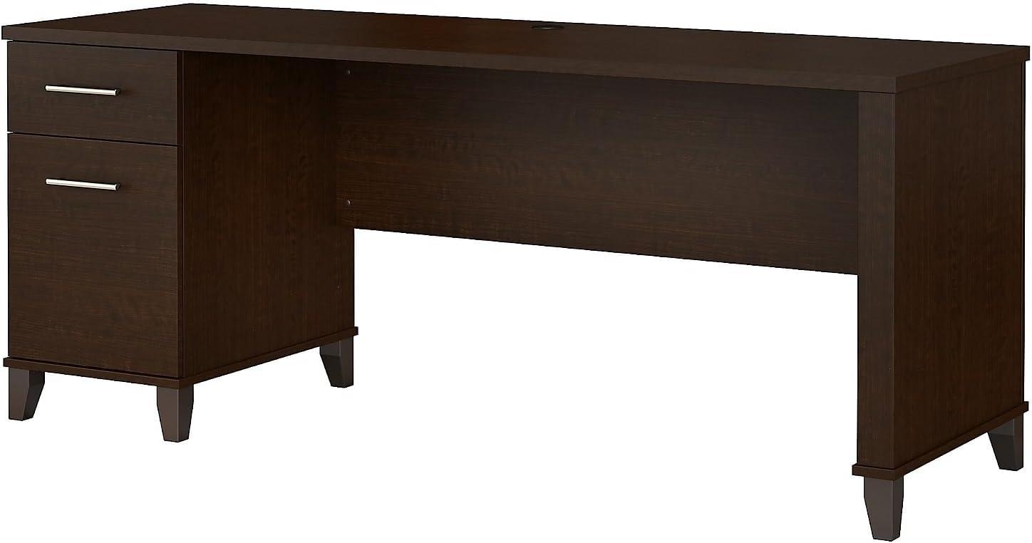 Bush Furniture Somerset 72" Single Pedestal Desk, Mocha Cherry