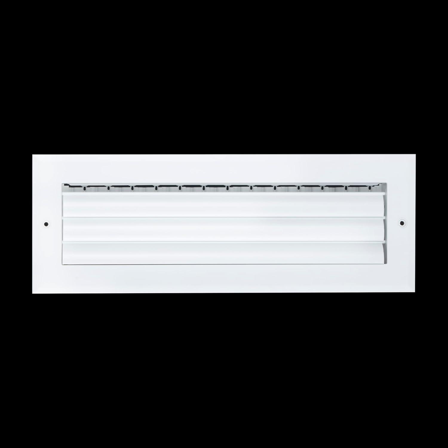 Fits 14x4 Duct Opening Aluminum 1-WAY Adjustable Air Supply Grille by Handua | Curved Blade Register Vent Cover for Sidewall & Ceiling | White | Outer Size: 15.75" X 5.75"