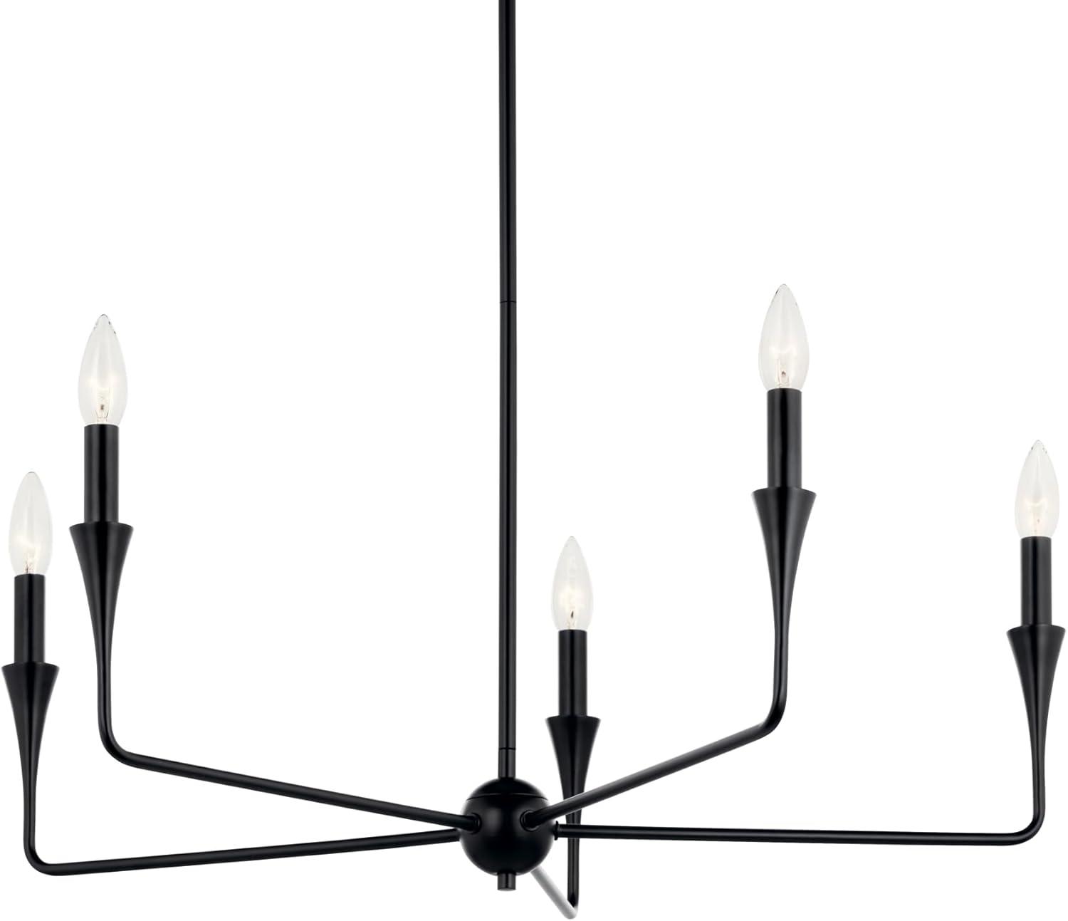 Alvaro Black 5-Light Modern Candle Chandelier