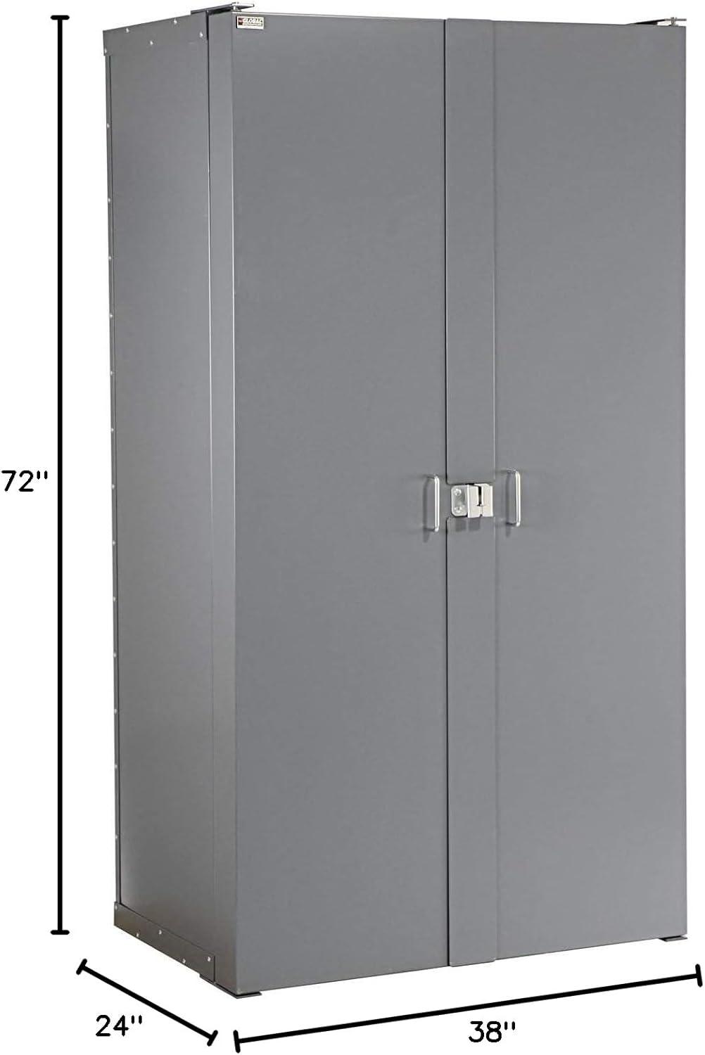 Gray Lockable Steel Cabinet with Adjustable Shelving