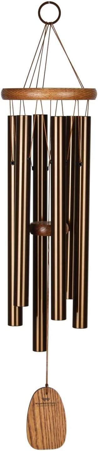 Medium Bronze and Wood Wind Chime with Inspirational Tones