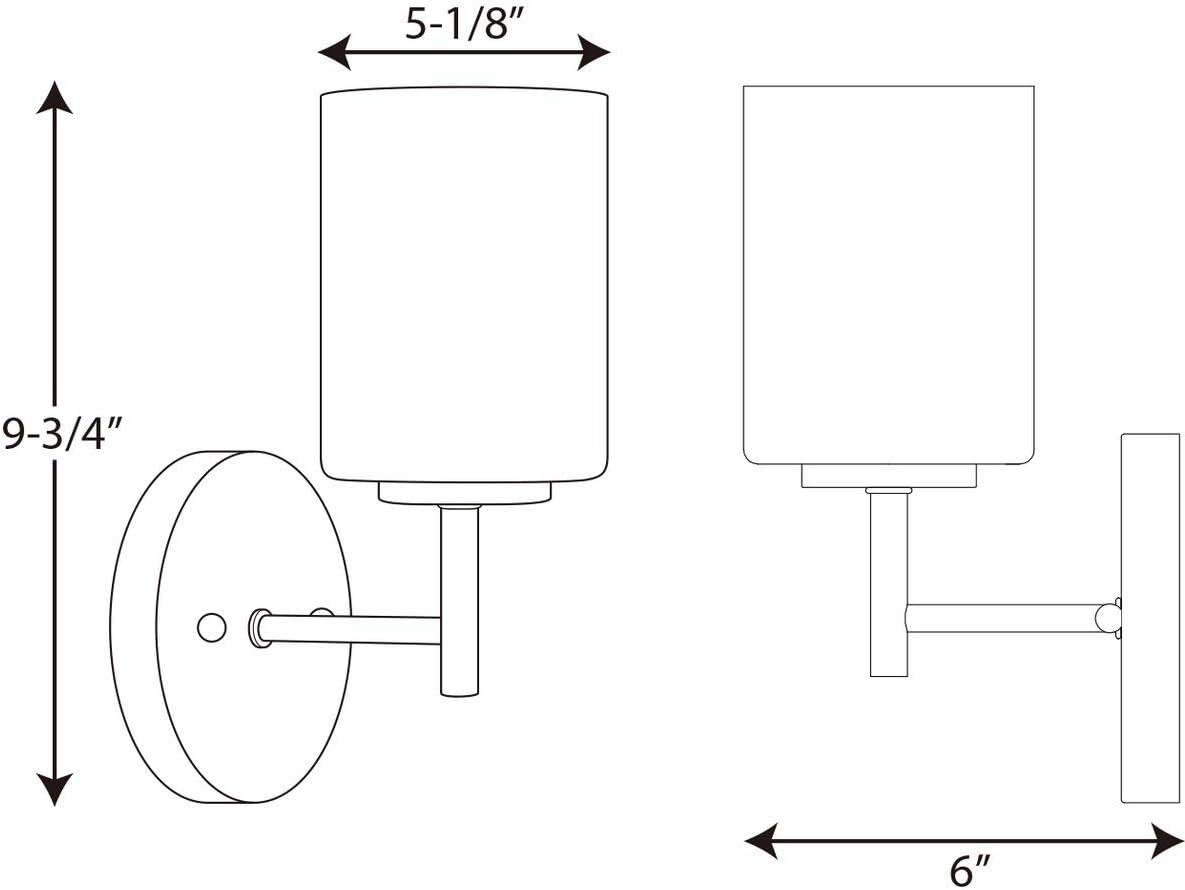 Progress Lighting Replay Collection 9.75" 1 Light Polished Nickel Etched Glass Bath Vanity Light