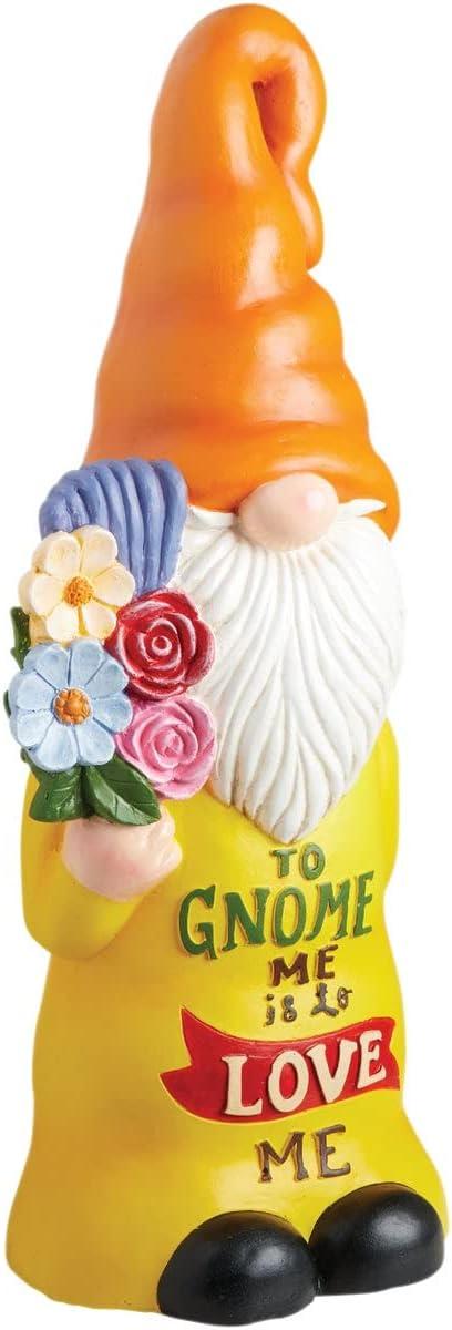 24" Magnesium Oxide "To Gnome Me is To Love Me" Indoor/Outdoor Garden Gnome Statue Orange/Yellow - Alpine Corporation