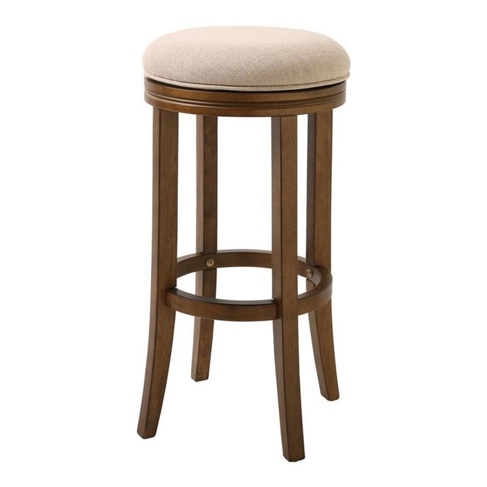 NewRidge Home Goods NewRidge Home Victoria Bar Height Swivel Stool with Cream Fabric Honeysuckle Finish