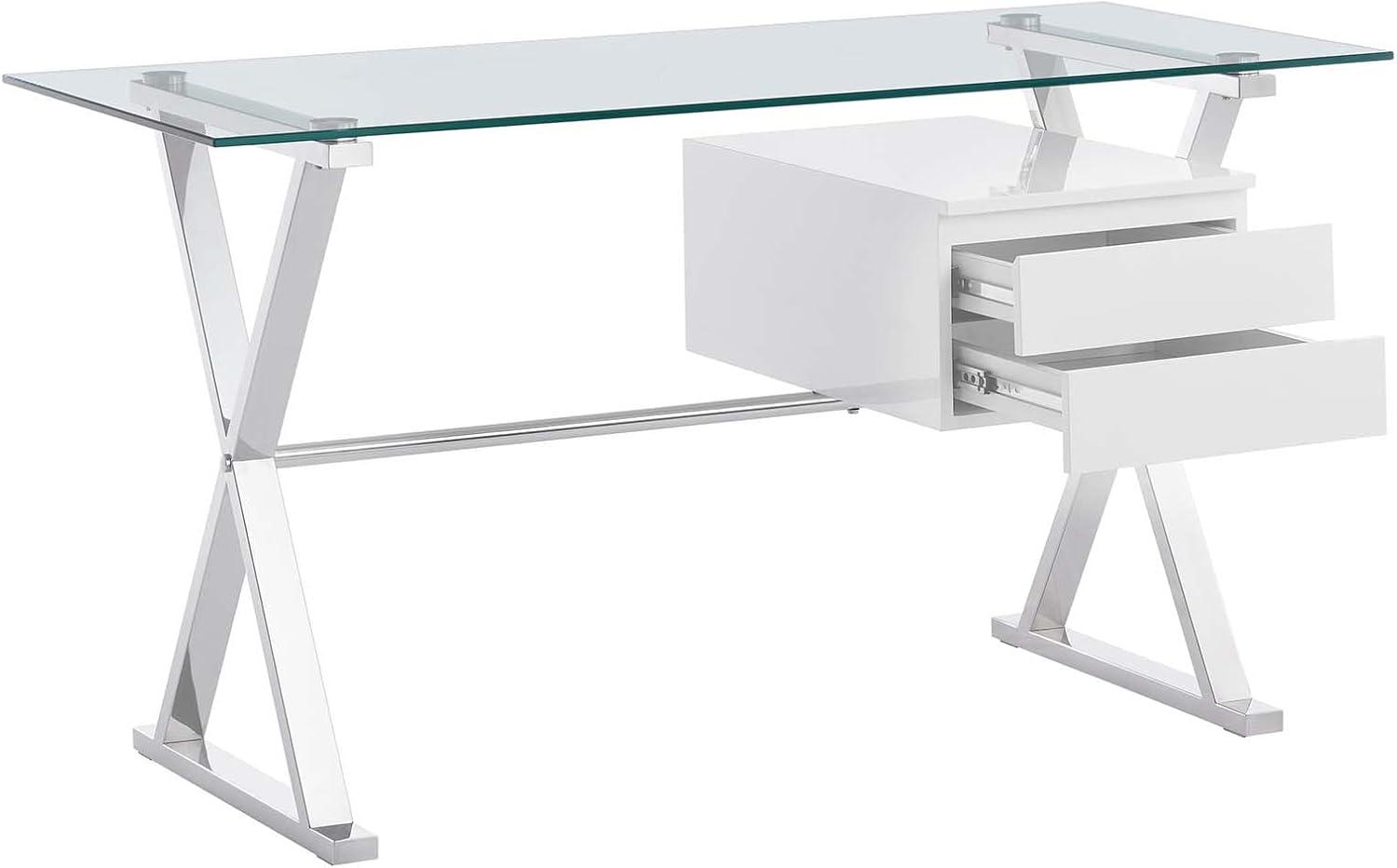 Modway Sector 56" Glass Top Glass Office Desk