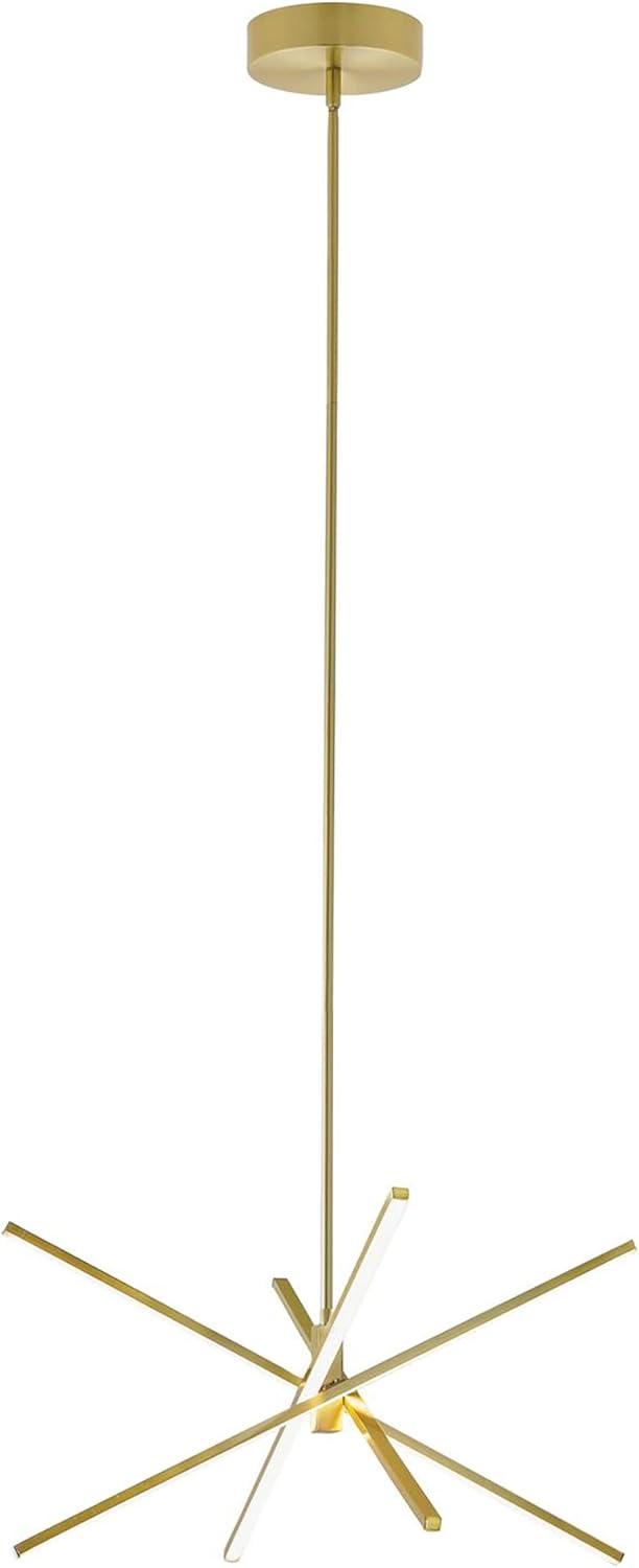 Modern Brass 24" LED Pendant Light for Indoor/Outdoor Use