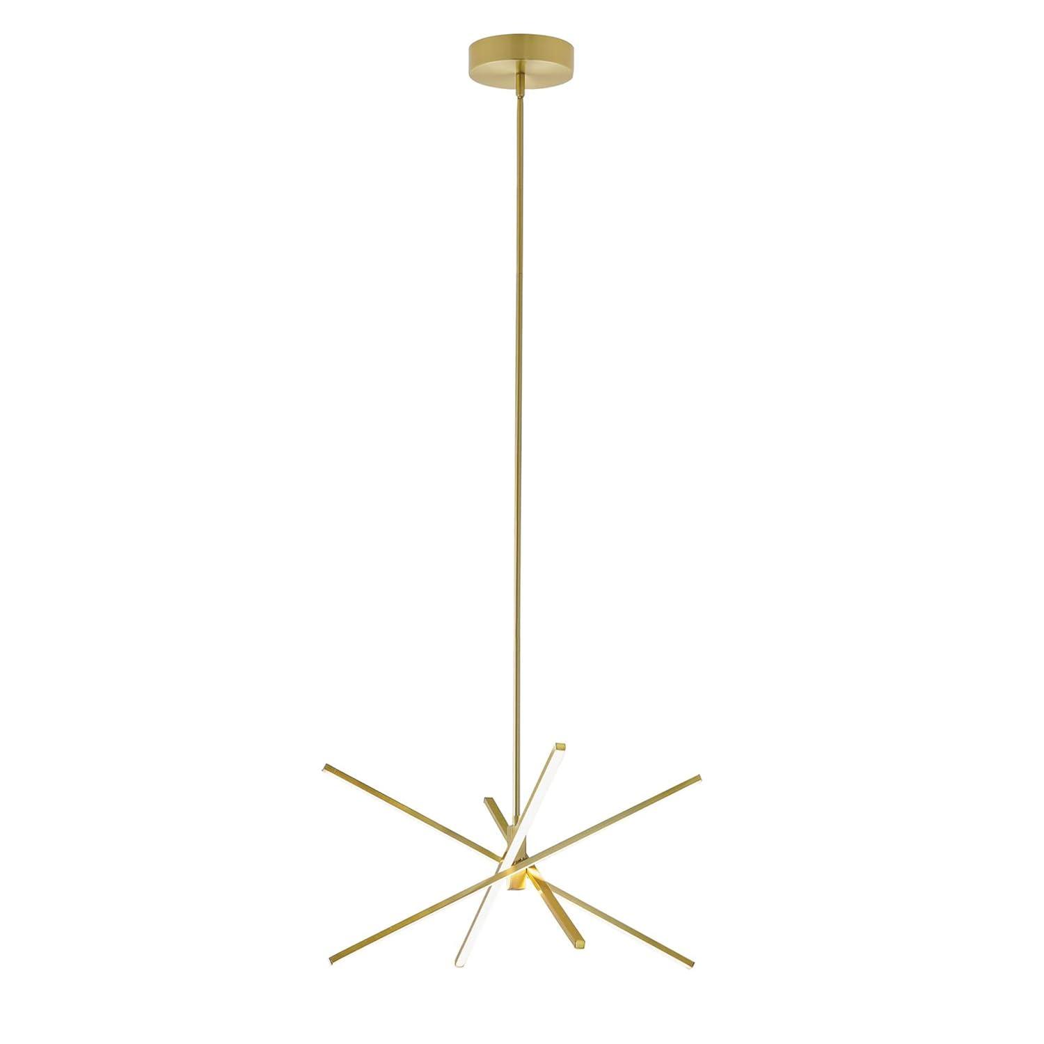Modern Brass 24" LED Pendant Light for Indoor/Outdoor Use