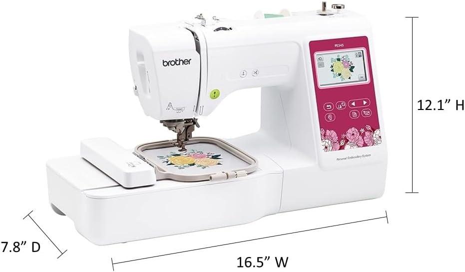 Brother PE545 Embroidery Machine, Wireless LAN Connected and 135 Built-in Designs, Plus 100-Piece 75/11 Embroidery Needles
