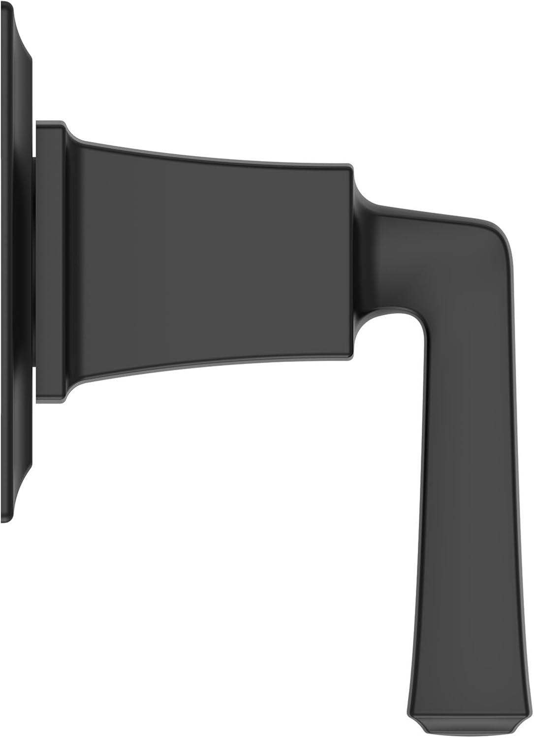 Matte Black Wall-Mounted Lever Diverter Valve Trim