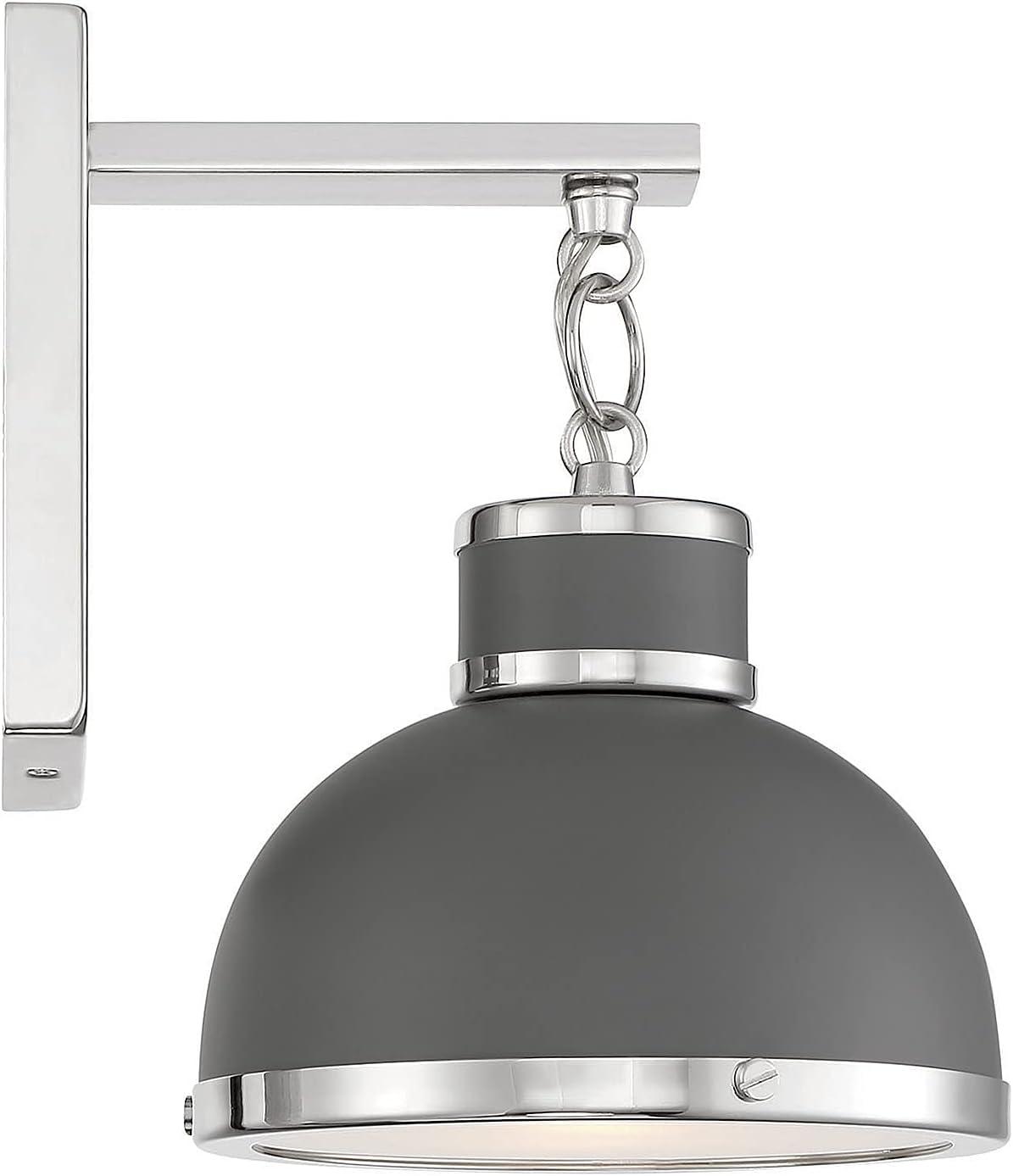 Savoy House Corning 1 - Light Wall Light in  Gray/Polished Nickel