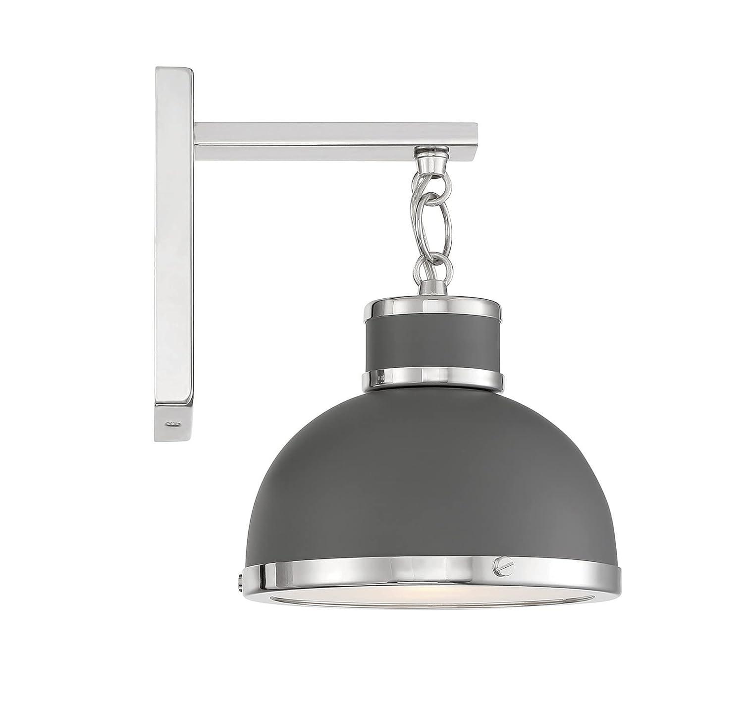 Savoy House Corning 1 - Light Wall Light in  Gray/Polished Nickel
