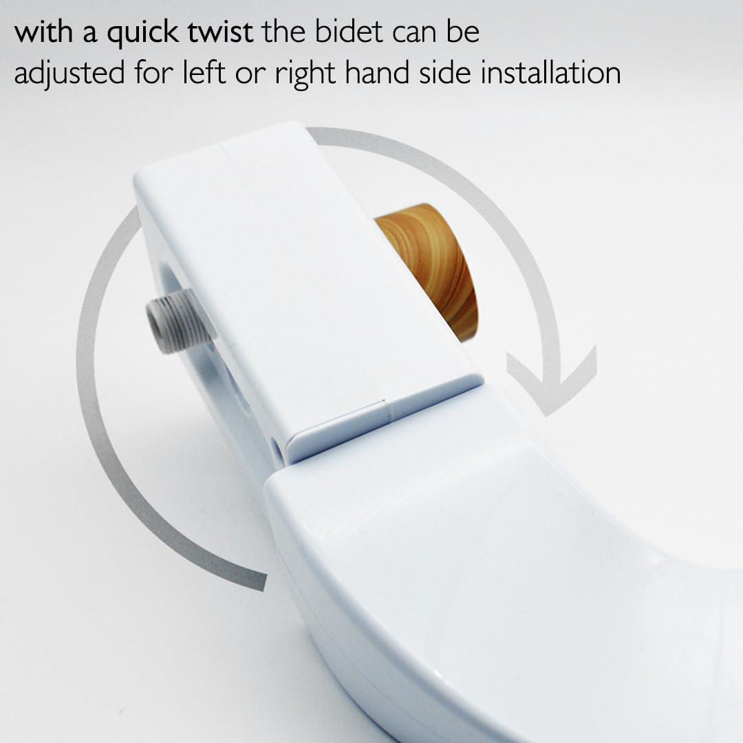 Reversible Left/Right Ultra Slim Cold Water Bidet Attachment