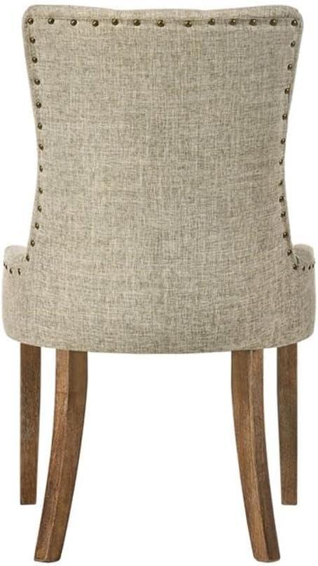 22" Yotam Accent Chair Beige Fabric/Salvaged Oak Finish - Acme Furniture