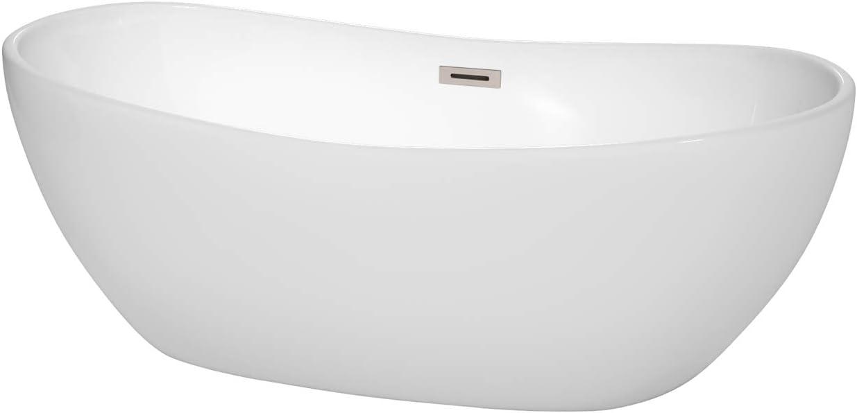 Rebecca 65'' x 32'' Freestanding Soaking Acrylic Bathtub