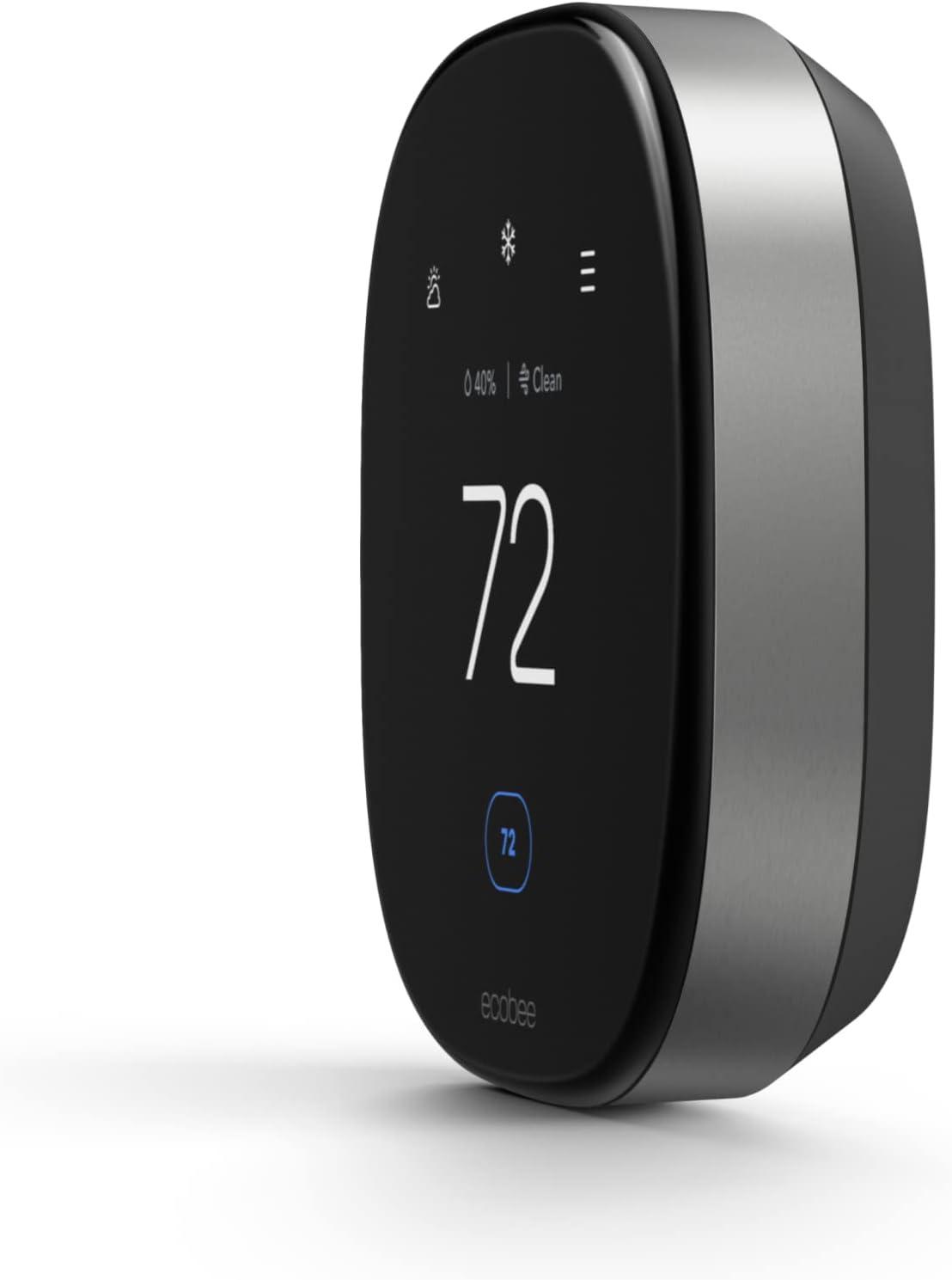 ecobee Smart Thermostat Premium: Wi-Fi, Voice Control, Energy Star, Apple HomeKit & Alexa Compatible, 7-Day Programmable