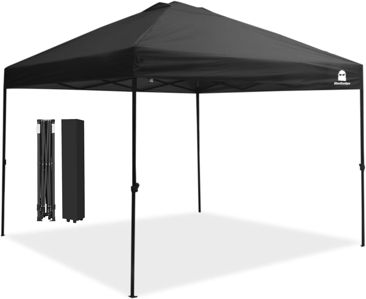 Black 10x10 Pop Up Canopy Tent with Wheeled Carry Case