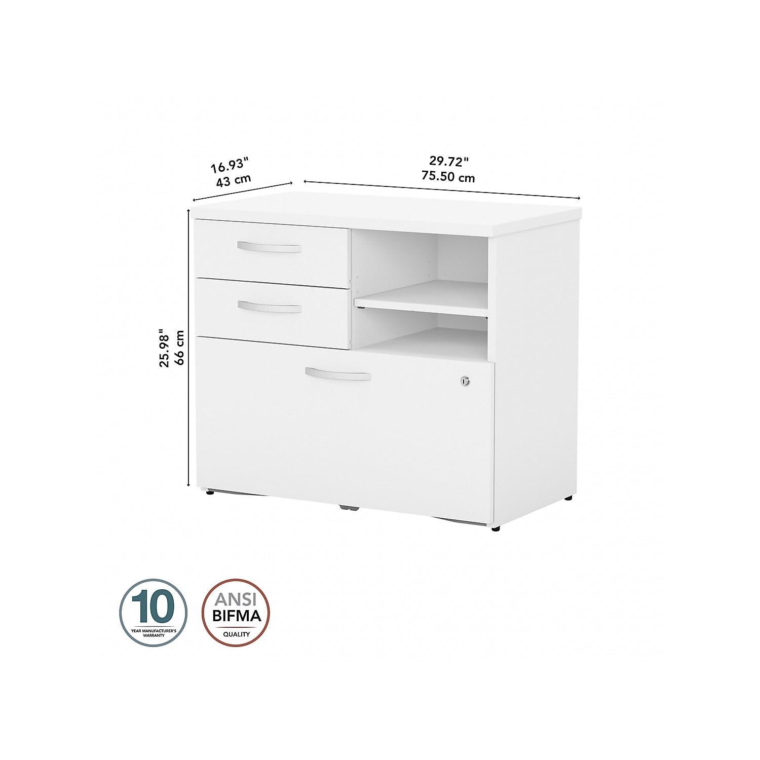 Studio C Mueble de Almacenamiento de Oficina con Cajones en Blanco - Madera de Ingeniería