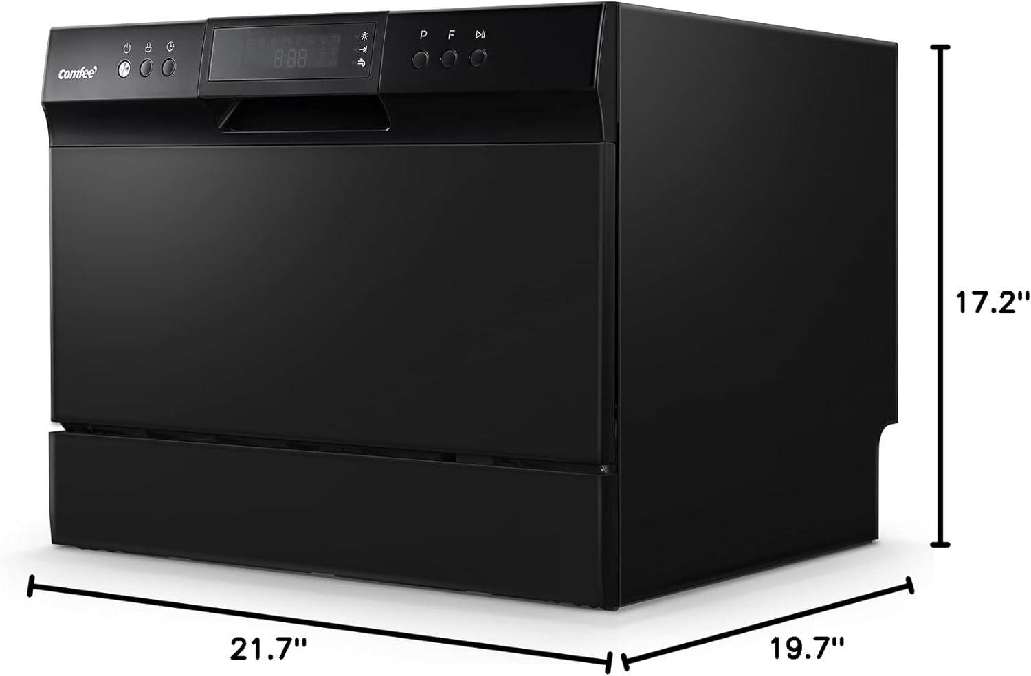 Black Stainless Steel Energy Star Countertop Dishwasher for RV