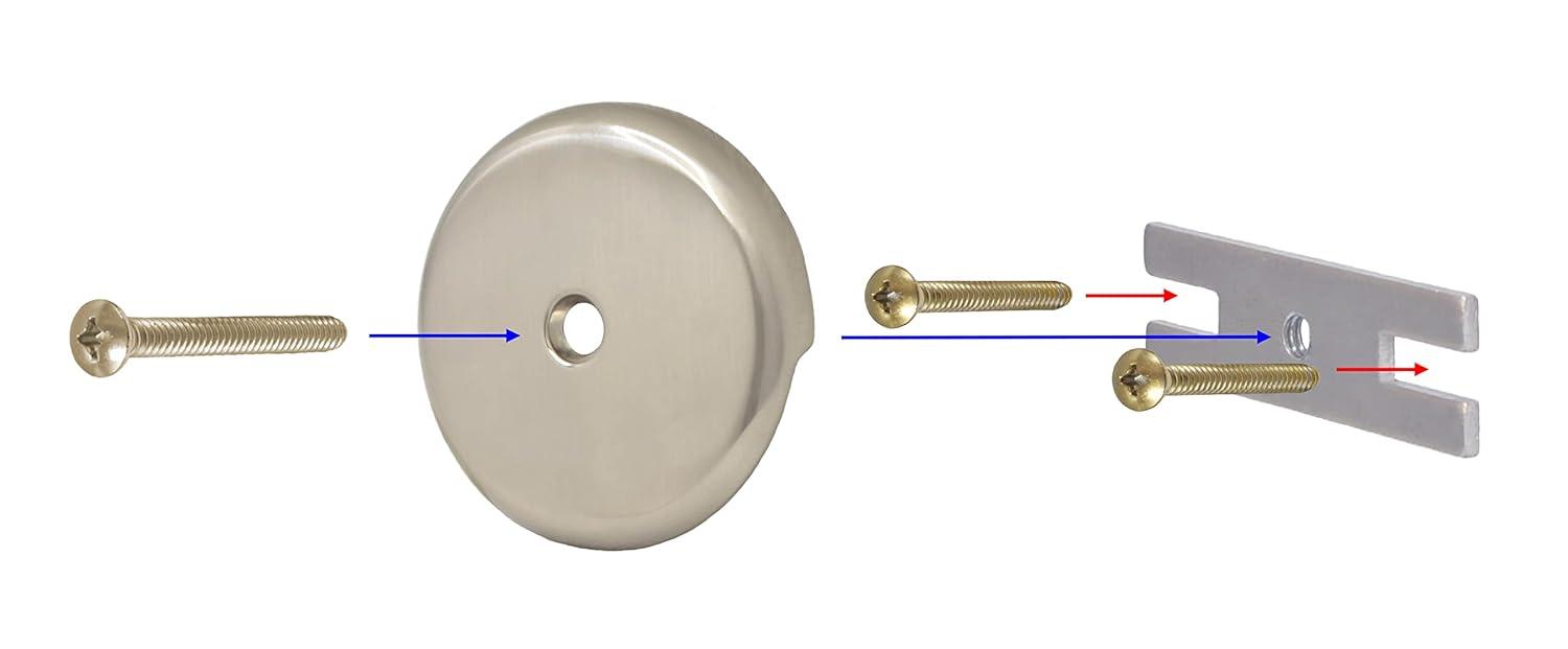 Brushed Nickel Bathtub Drain Tip Toe Stainless Steel Tub Drain Trim Kit, Single Hole Overflow Faceplate