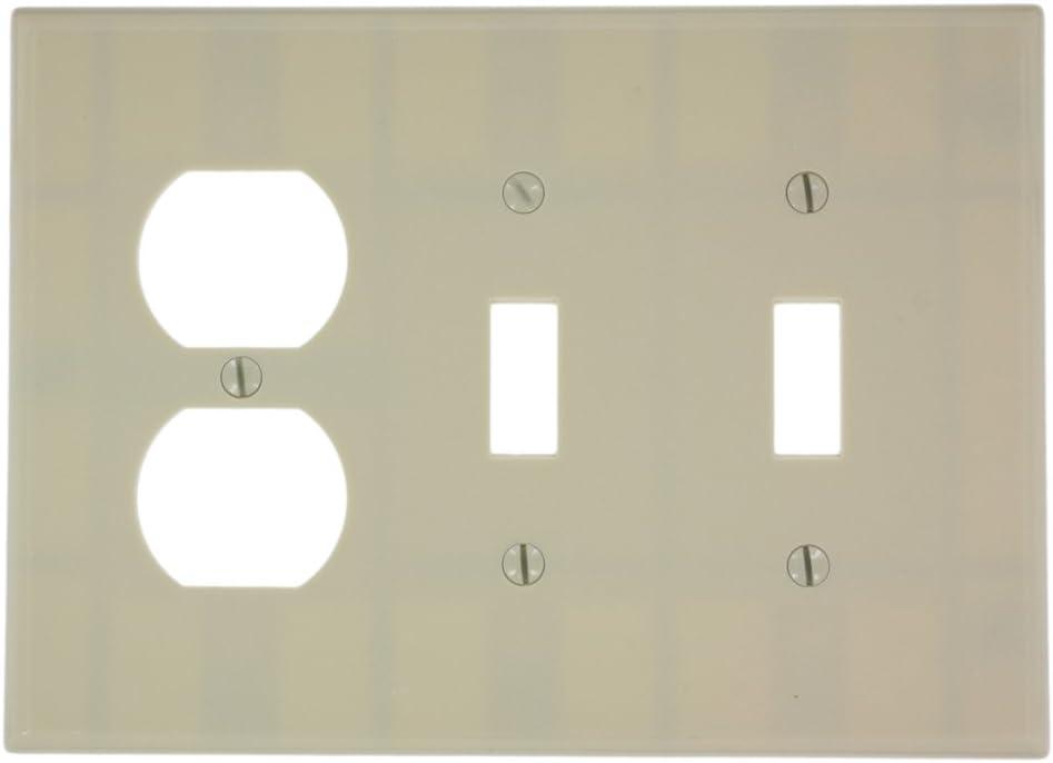 Ivory Thermoset Plastic 3-Gang Combination Wall Plate