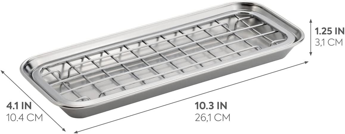 Gia Polished Stainless Steel Sponge and Soap Tray