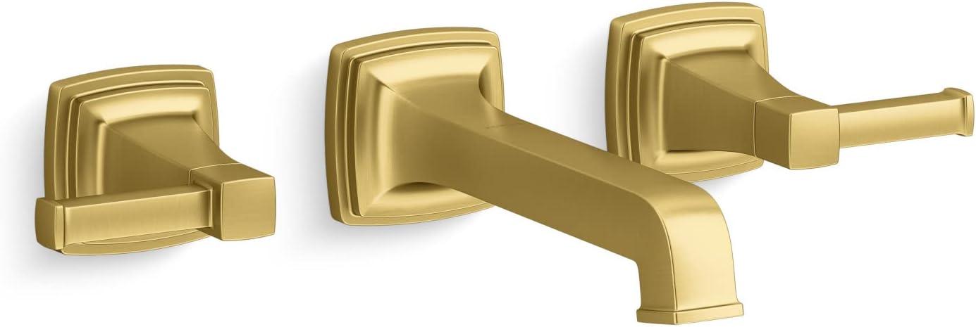 Vibrant Brushed Moderne Brass Wall-Mount Bathroom Sink Faucet