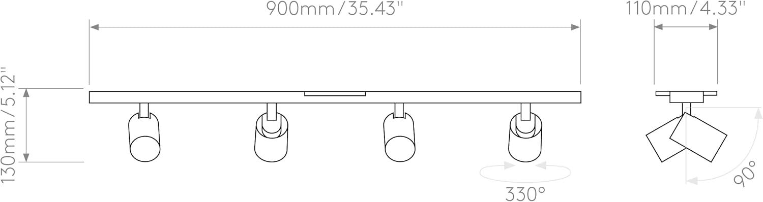 Contemporary Matt Nickel 2-Light Spotlight Ceiling Fixture