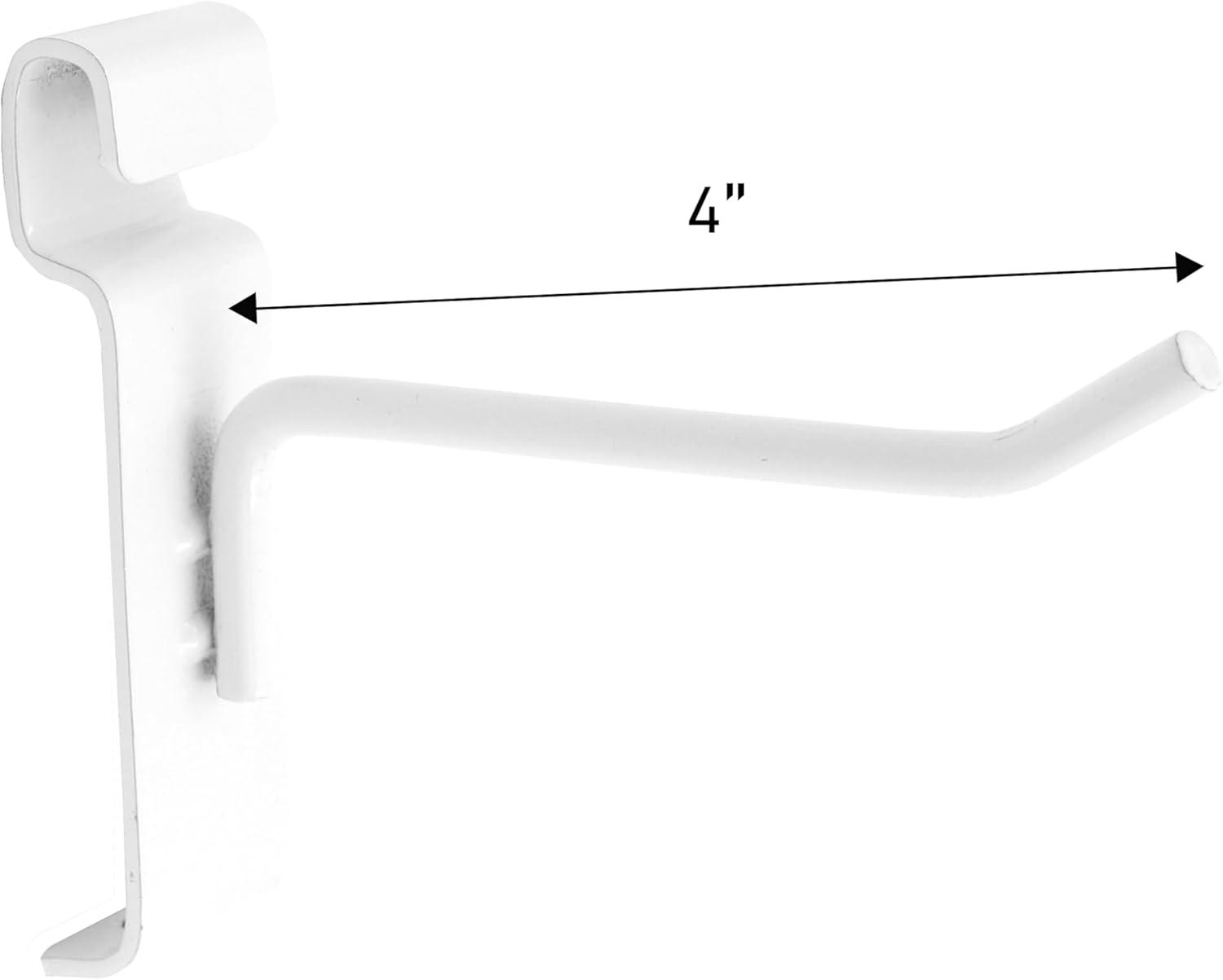 SSWBasics 4 inch White Peg Hook for Wire Grid - Pack of 50 - Durable Grid Wall Accessory - Perfect Gridwall Hooks for Retail Thrift Boutique Garage Home Organization and Display