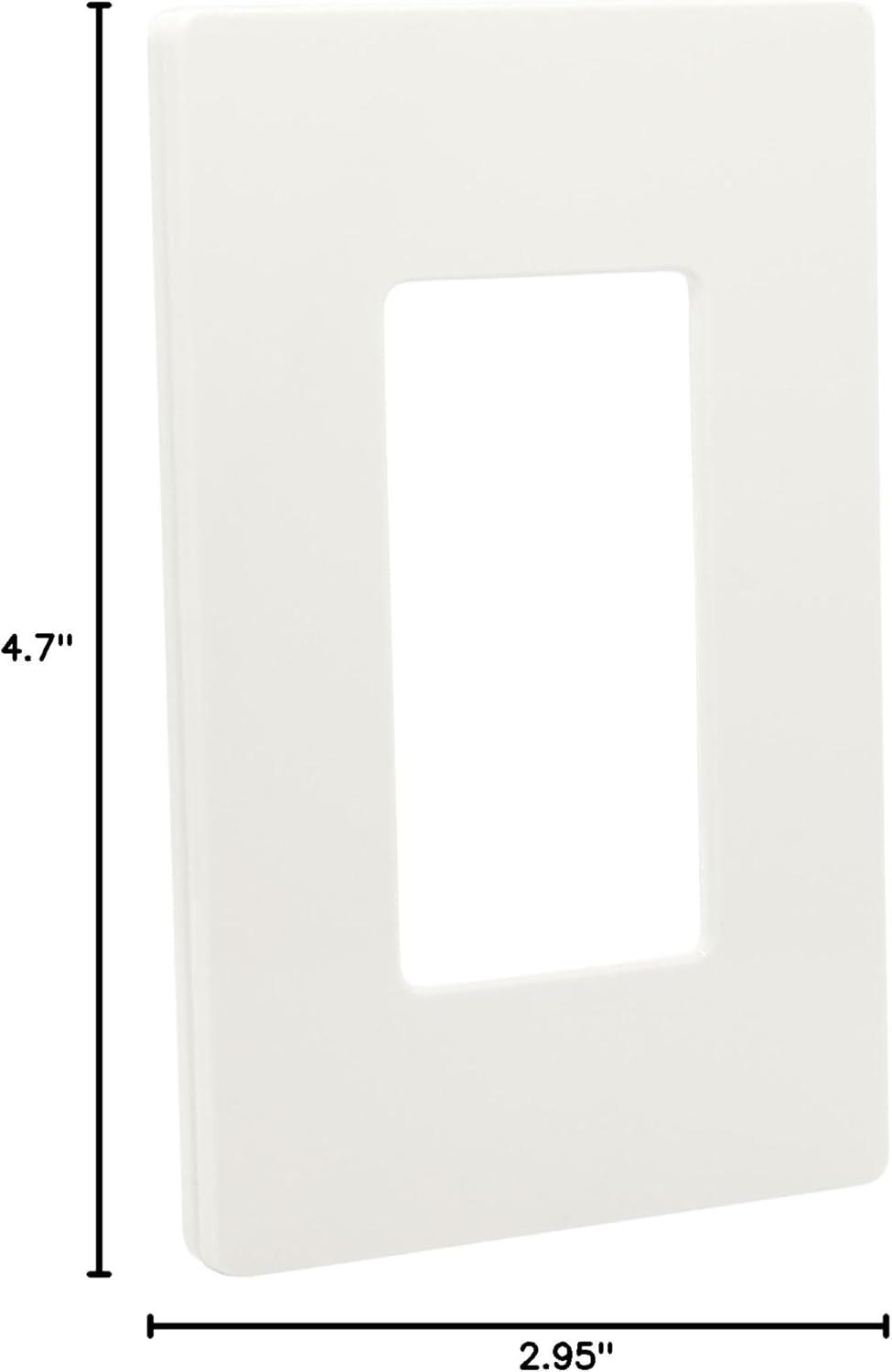 Lutron CW-1-WH Wallplate, 4.69 in L, 2.94 in W, 1 -Gang, Plastic, White, Gloss