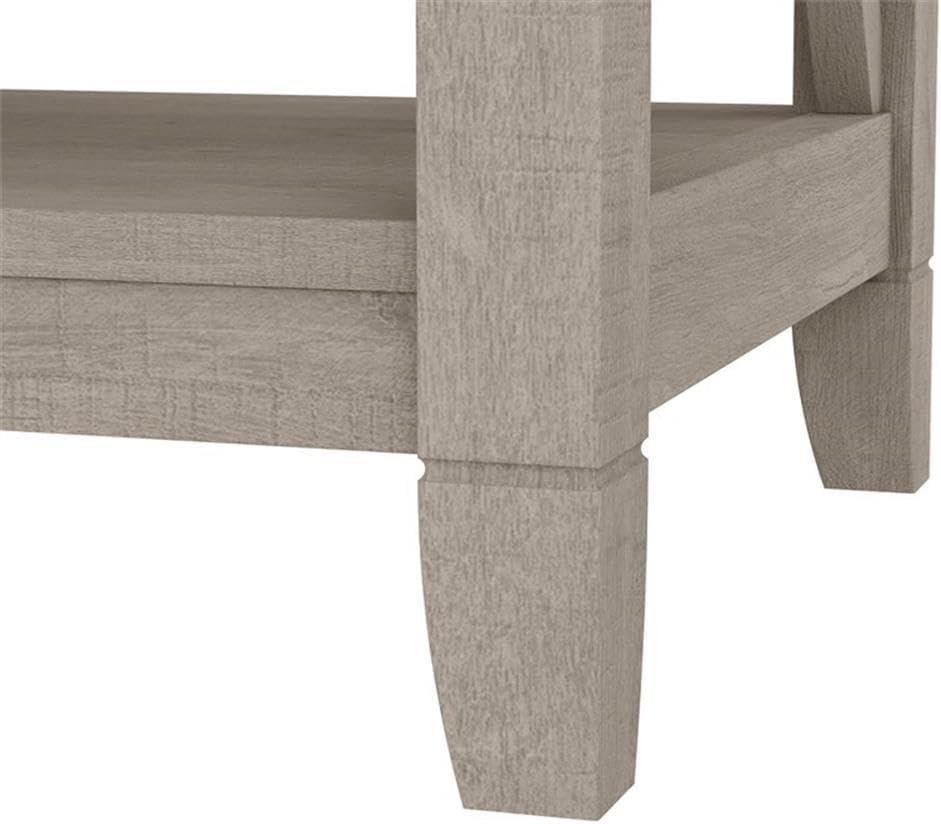 Key West Console Table with Drawers and Shelves Washed Gray - Bush Furniture: Sofa Table, Storage, Coastal Design