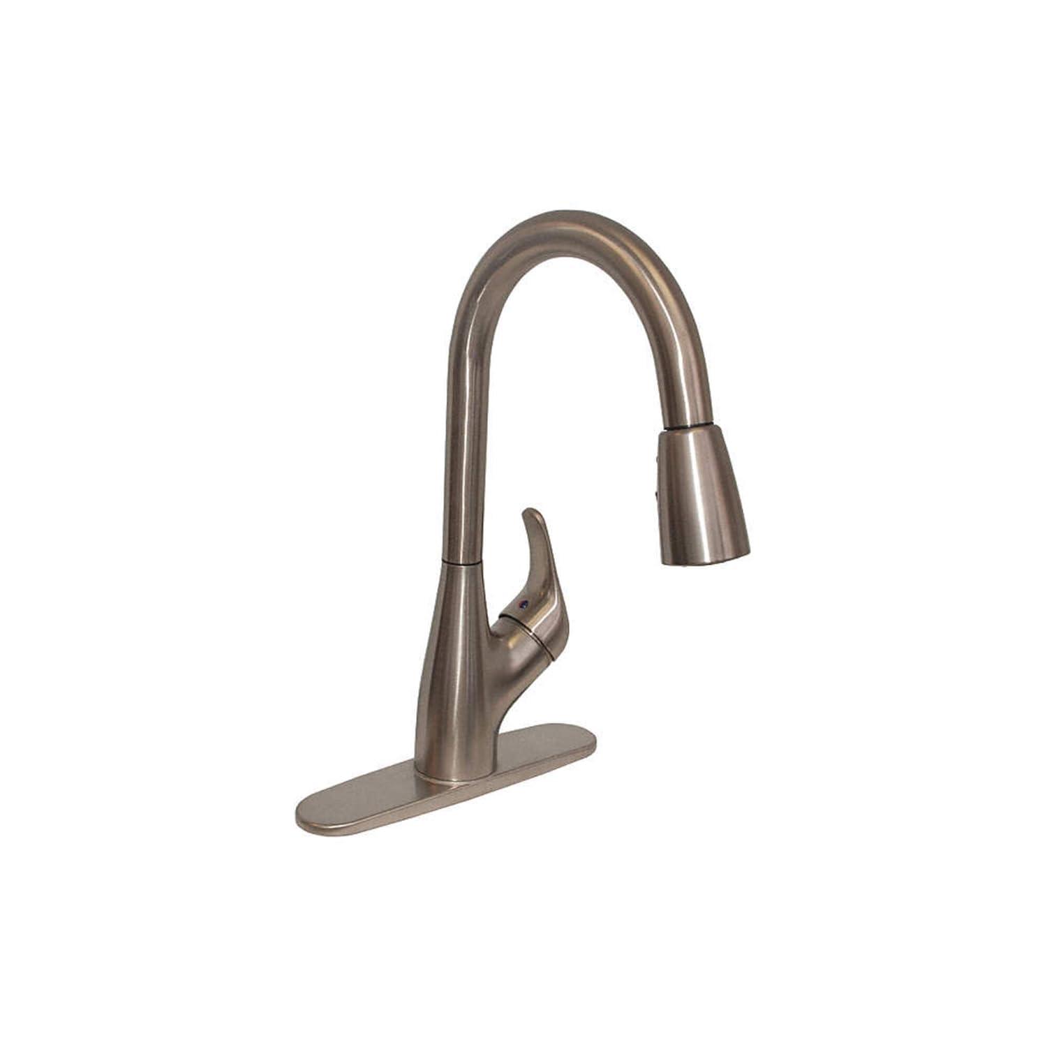 EZ-FLO 10389 Kitchen Faucet with High Arc Pull-Down Spray, One-Handle, Brush Nickel