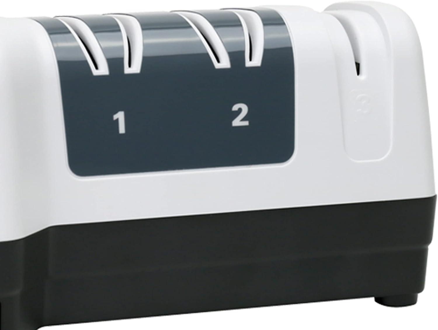 Chef'sChoice 3 Stage White Hybrid Knife Sharpener for 20 Degree Straight Edge and Serrated Knives