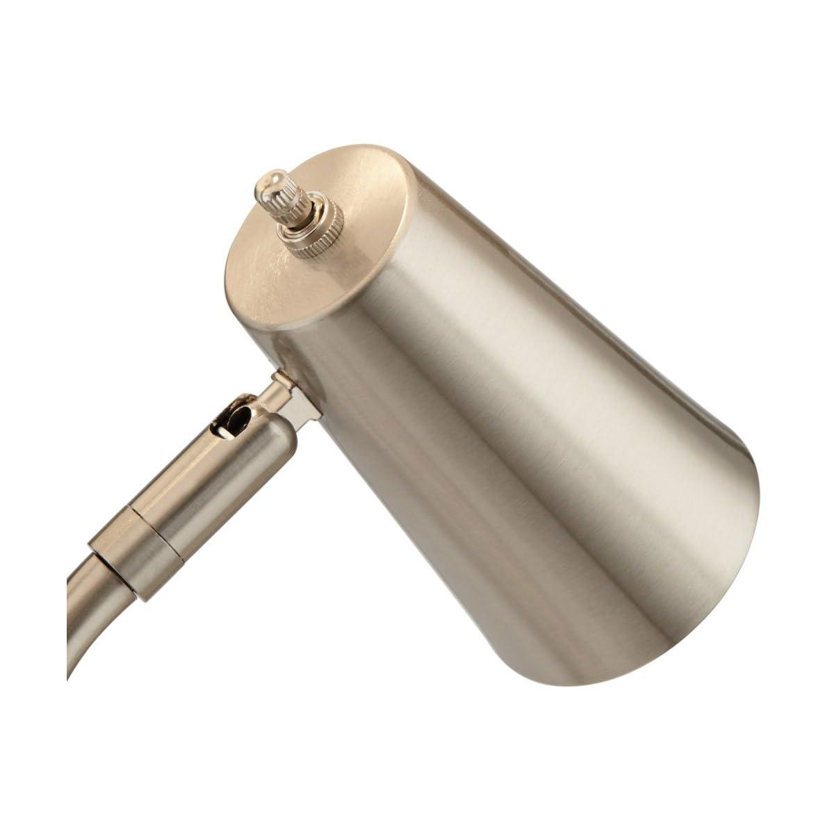 Pacific Coast Lighting 32" Tall Large Modern End Table Lamp with Side Reading Light Silver Brushed Nickel Finish Metal Single Living Room Bedroom